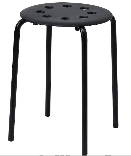 Marius Compact Footstool – Matte Black, 45 Cm Height 1