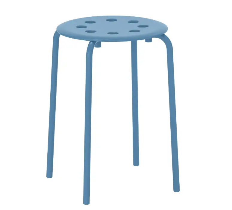 Marius Contemporary Stool – Calming Blue Tone, 45 Cm Height 1