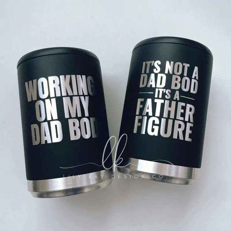 Matte Black Can Cooler – Laser-Engraved Beverage Sleeve 1