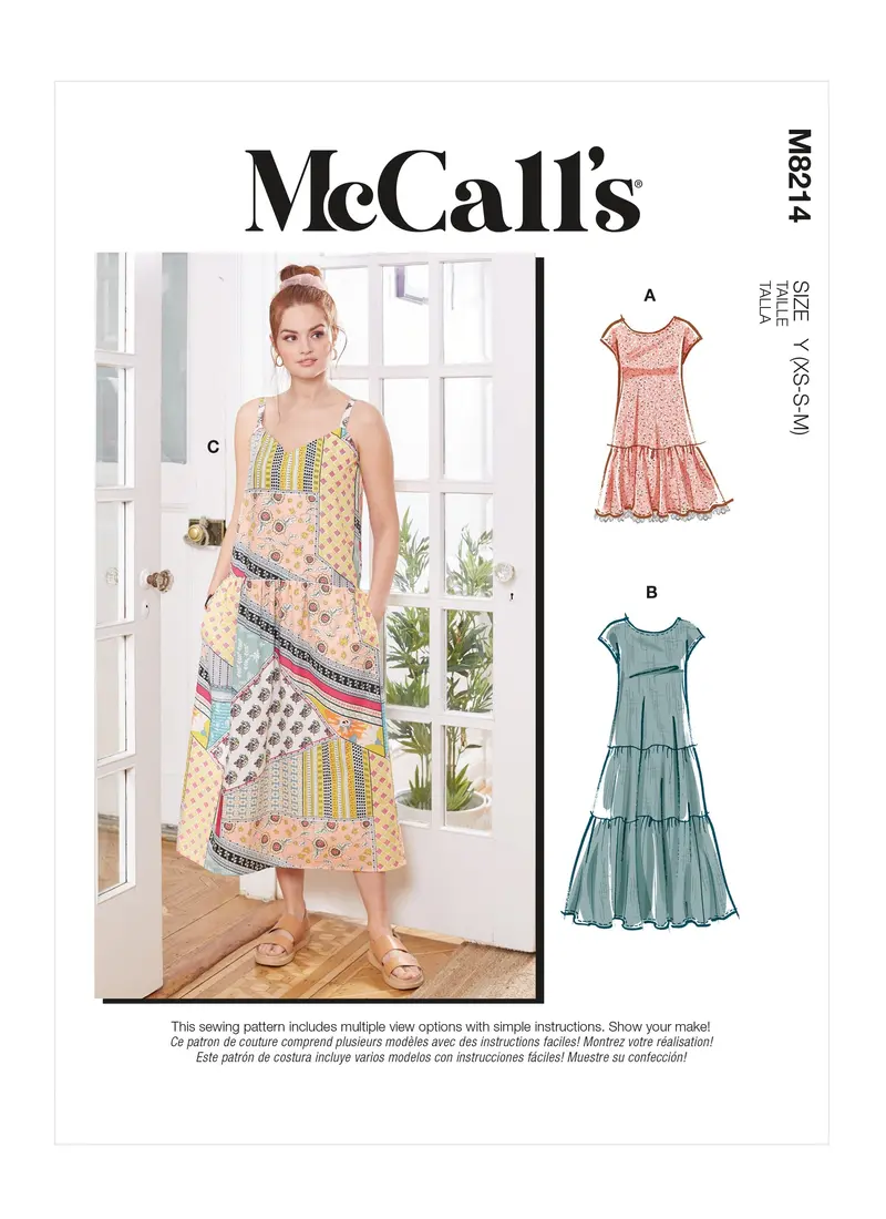Mccall’S M8214 Sewing Pattern – Dresses And Face Mask Combo 1