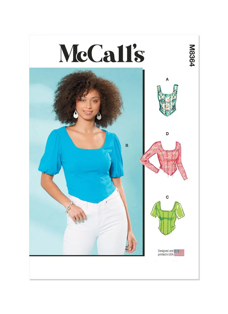 Mccall’S M8364 Sewing Pattern – Fitted Knit Corset Tops For Misses 1