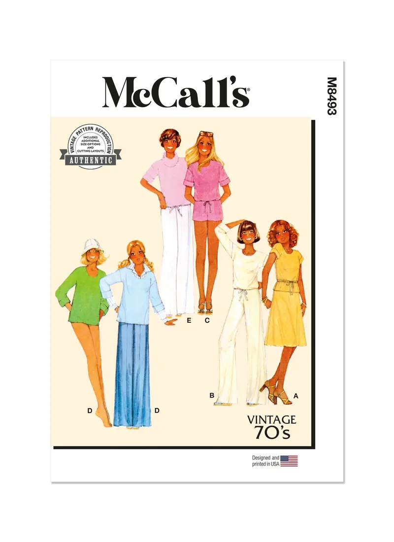 Mccall’S M8493 Sewing Pattern: Retro 1970S-Inspired Knit Separates For Misses 1