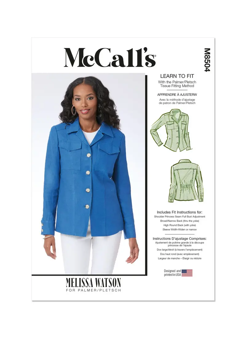 Mccall’S M8504 Sewing Pattern – Structured Misses’ Double-Breasted Jacket 1