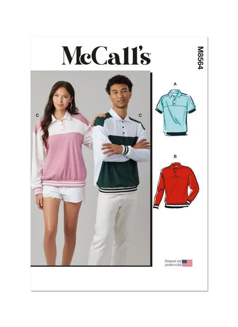 Mccall’S M8564 Sewing Pattern: Unisex Knit Pullover Tops 1