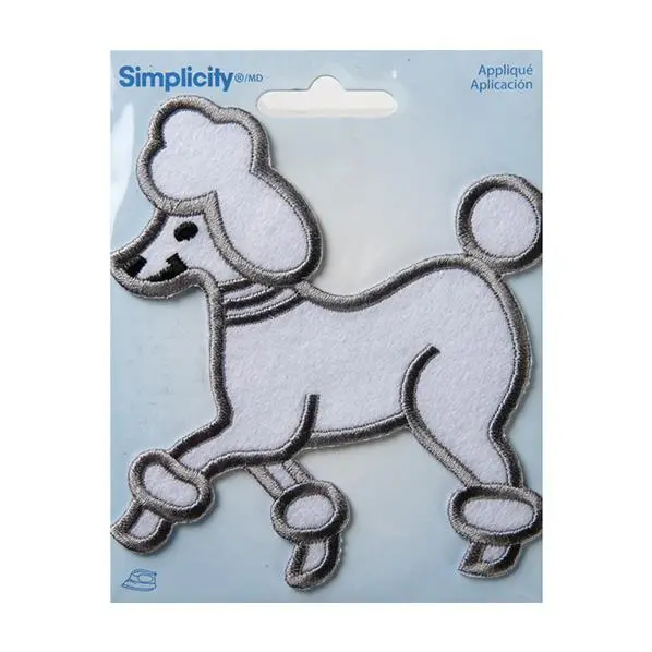Medium White Poodle Iron-On Applique By Simplicity 1