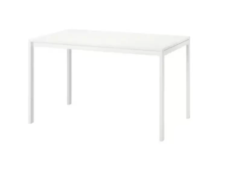 Melltorp Extendable Desk: White Tabletop & Matching Underframe (125X75 Cm) 1