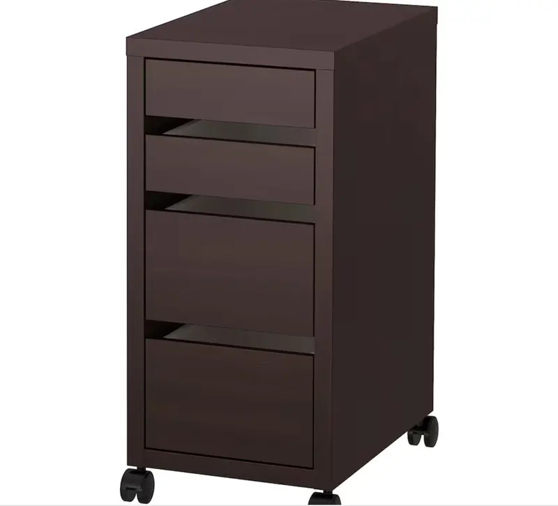 Micke Mobile Drawer Unit – Black-Brown, 35X75 Cm With Casters 1