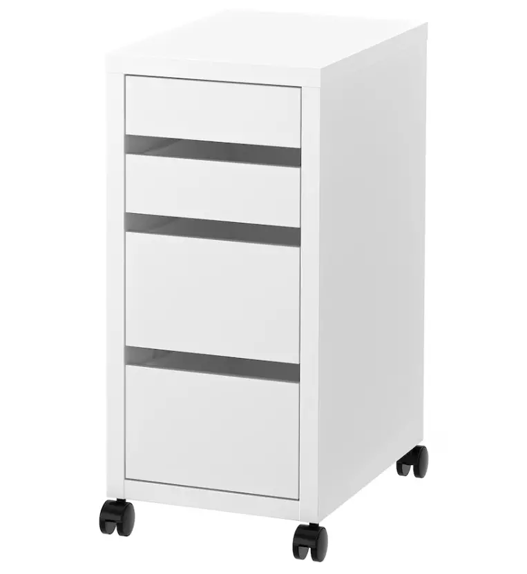 Micke Mobile Drawer Unit In White – 35X75 Cm Castor-Mounted Storage 1