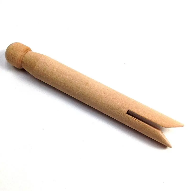 Mid-Natural Wooden Dolly Pegs – Hand-Carved Laundry Clips By Arbee 1