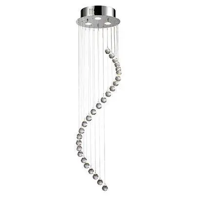 Mini Swirl Crystal Chandelier – Chrome-Finished Pendant Light (Model Rp301) 1
