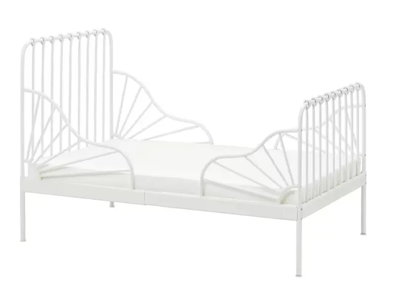 Minnen Adjustable Twin Bed Frame – Sleek White Finish, 80X200 Cm 1