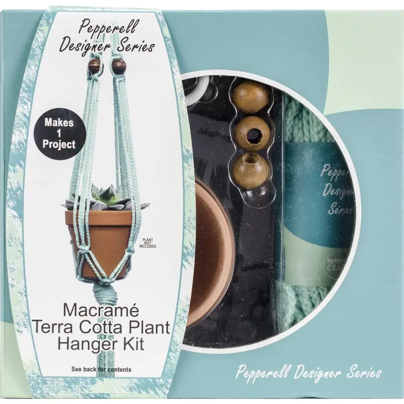 Mint Green Macramé Plant Hanger Kit – Pepperell Designer Series 1