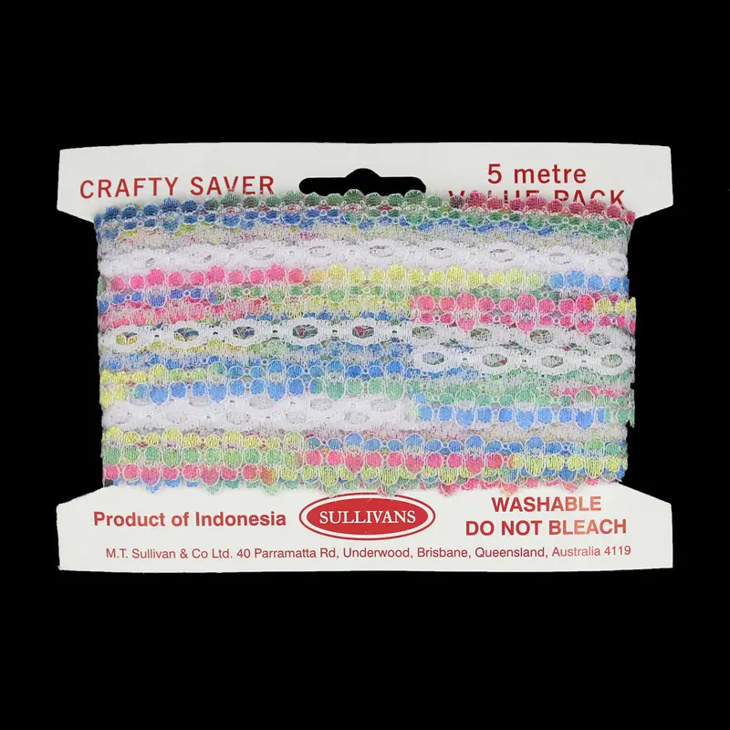 Multicolor Lace Eyelet – 25Mm Width, 5-Meter Roll 1
