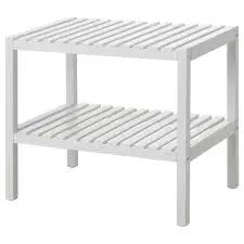 Muskan Compact White Wooden Bench – 58X38 Cm Living Room Or Entryway Seat 1