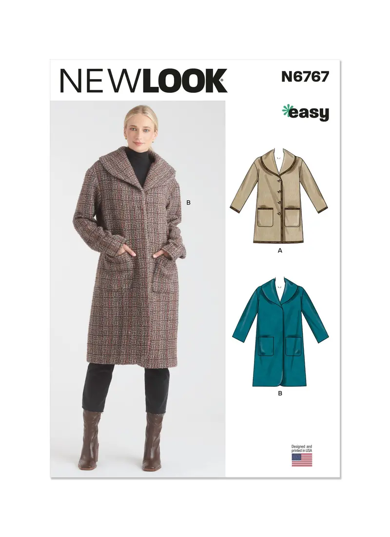 New Look 6767 Sewing Pattern For Women'S Modern Jacket Or Coat 1