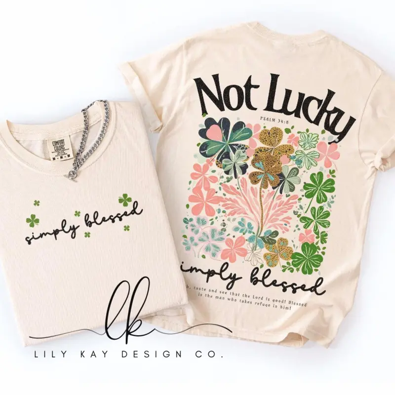 Not Lucky—Just Blessed: Faith-Based Affirmation Print 1