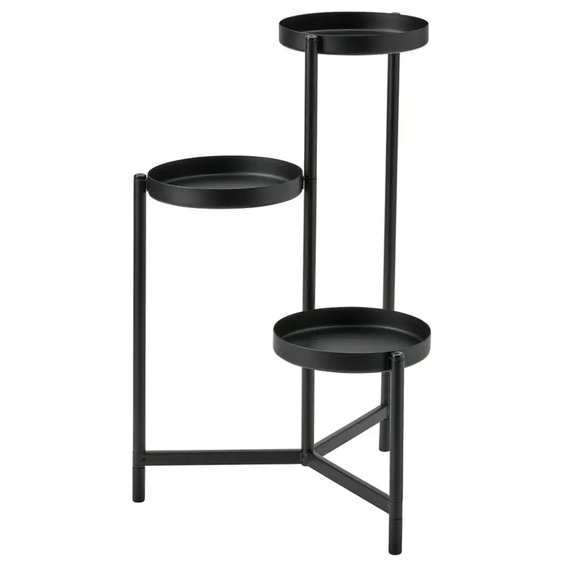 Olivblad Black Outdoor-Compatible Plant Stand – Sturdy 58 Cm Metal Planter Holder 1