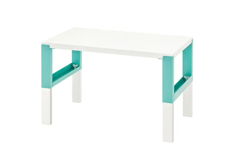Påhl Dual-Tone Desk In White And Turquoise – 96X58 Cm Compact Workstation 1
