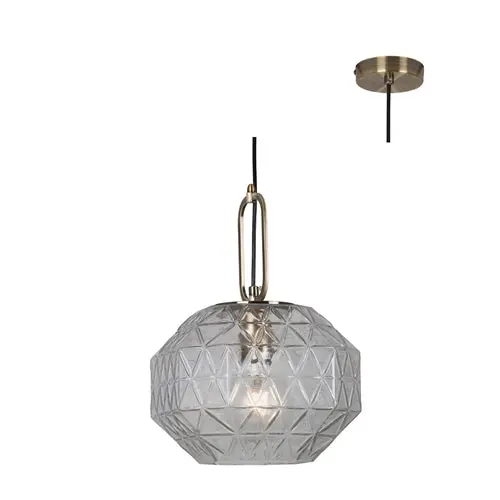Parma Bronze Pendant Light – Clear Glass Accents, Industrial Elegance (P904) 1