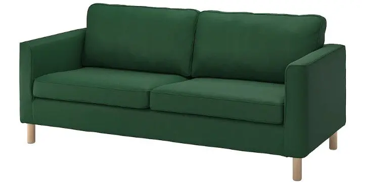 Parup 3-Seater Sofa Frame With Vissle Dark Green Cover 1