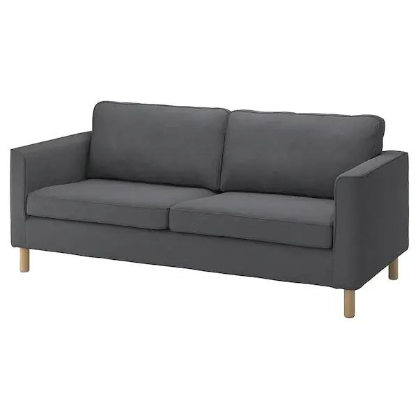 Parup Three-Seater Sofa – Vissle Grey Fabric Living Room Couch 1