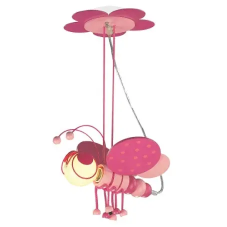 Pink Wooden Butterfly Pendant Lamp – Handcrafted Design (Pen072) 1