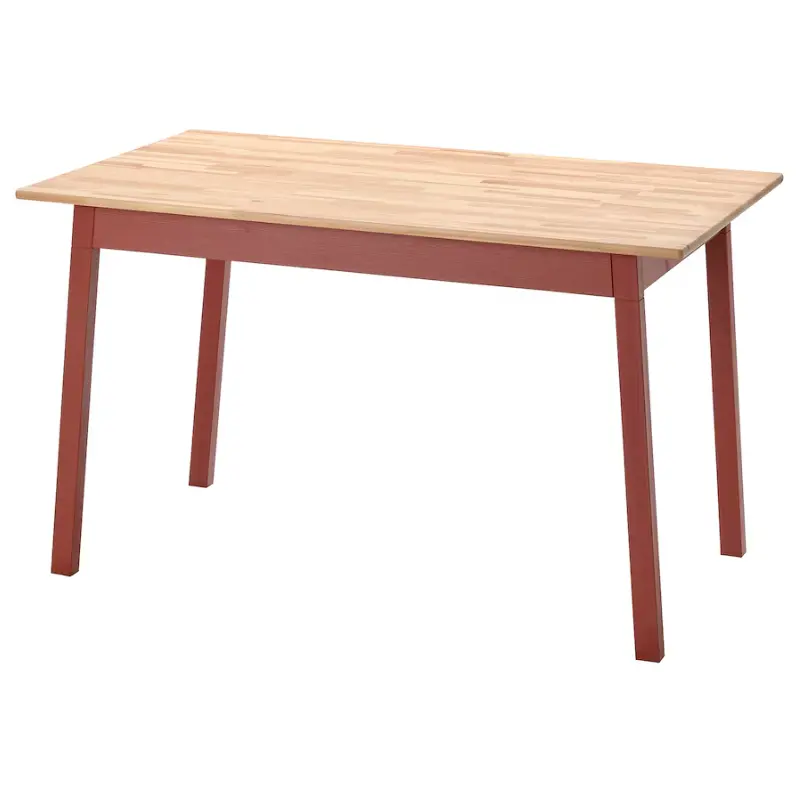 Pinntorp Reclaimed-Look Dining Table In Light & Red Stained Wood – 125X75 Cm Rustic Surface 1