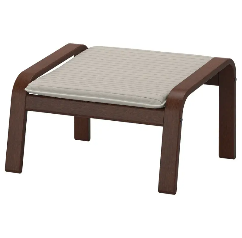Poang Footstool: Brown Frame With Light Beige Cushion 1