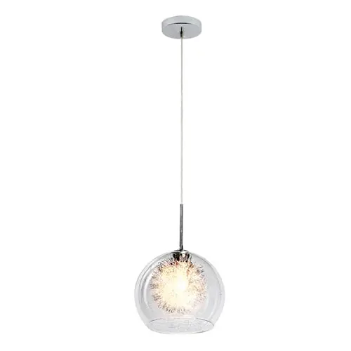 Polished Chrome Single-Pendant Fixture – Sleek Clear Glass Shade (Pen802/1) 1