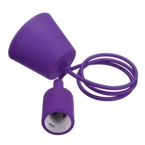 Purple Rubber Silicone Pendant Socket Holder – E27 Mount, Ceiling-Ready 1