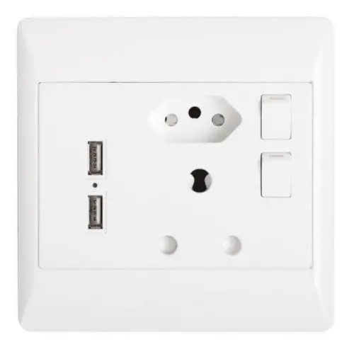 Redisson 4×4 Multi-Function Wall Plate: Socket, Za Plug & Dual Usb Ports 1