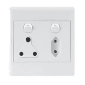 Redisson D02 4-Gang 4-Module Dual Socket – 3-Pin + 2-Pin Combination Plug 1