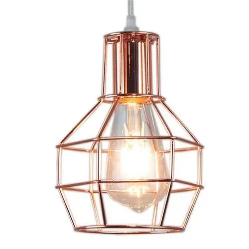 Rose Gold Metal Cage Pendant Light – Minimalist Design (7489-1) 1