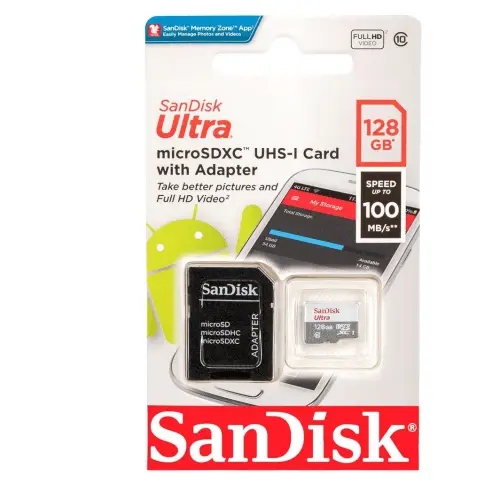 Sandisk 128Gb Ultra Sdhc Memory Card With Full-Size Adapter 1
