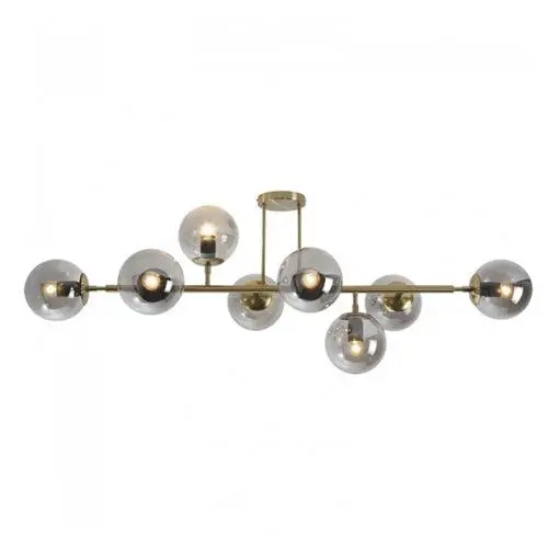 Satin Gold 8-Arm Chandelier With Smoke-Tinted Glass Shades (Cf562/8Gd) 1