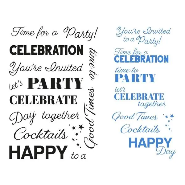 Sentiment Stamp Set: Celebration-Themed Designs (15-Piece) 1