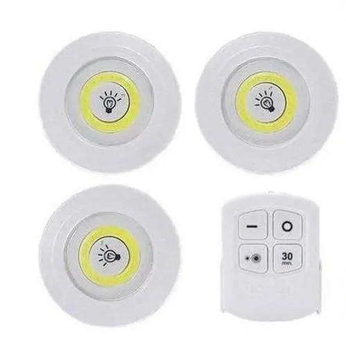 Set Of 3 Battery-Operated Round Led Lights – Remote-Controlled Ambient Lamps 1