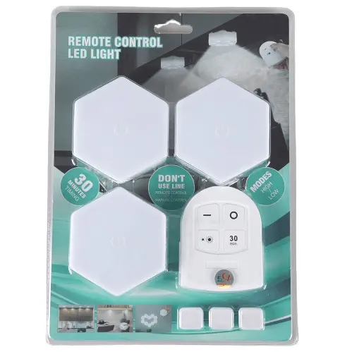 Set Of 3 Hexagonal Battery-Powered Led Lights – Remote-Activated Decorative Panels 1
