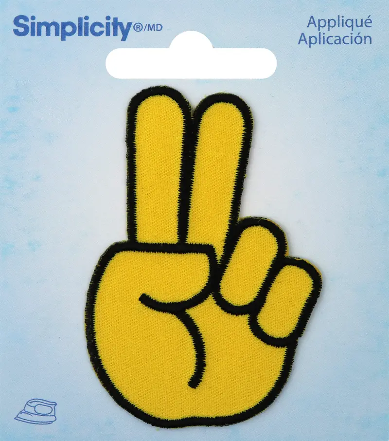 Simplicity Appliqué Set: Peace Emoji-Themed Iron-On Or Sew-On Designs 1