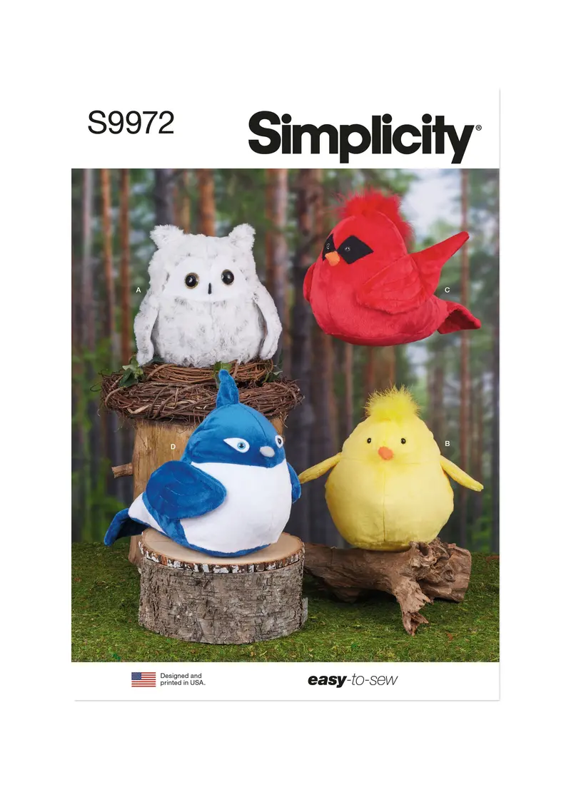 Simplicity Sewing Pattern 9972: Plush Bird Soft Toy Patterns 1