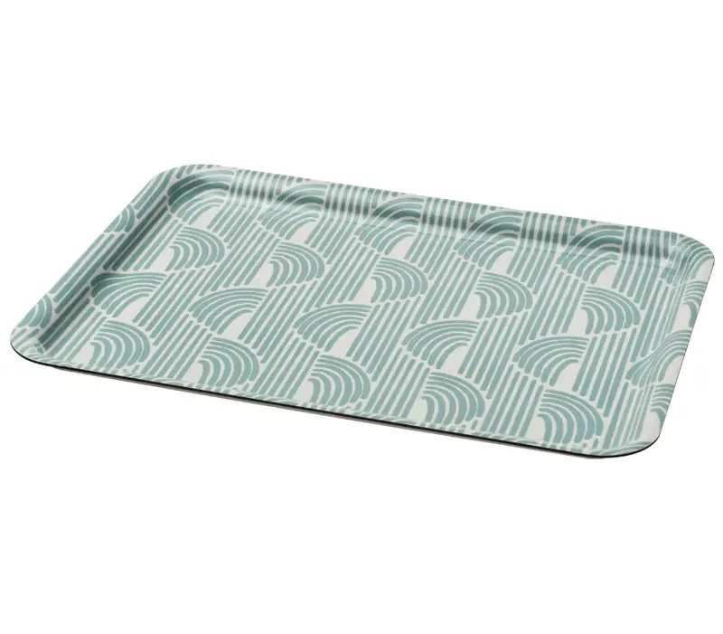 Slöjstjärt Patterned Serving Tray – Blue & Geometric Design, 28×37 Cm 1