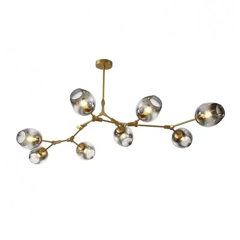 Smoke Chrome & Gold Glass Spider Pendant Light – Modern Industrial Design (P9054-1) 1