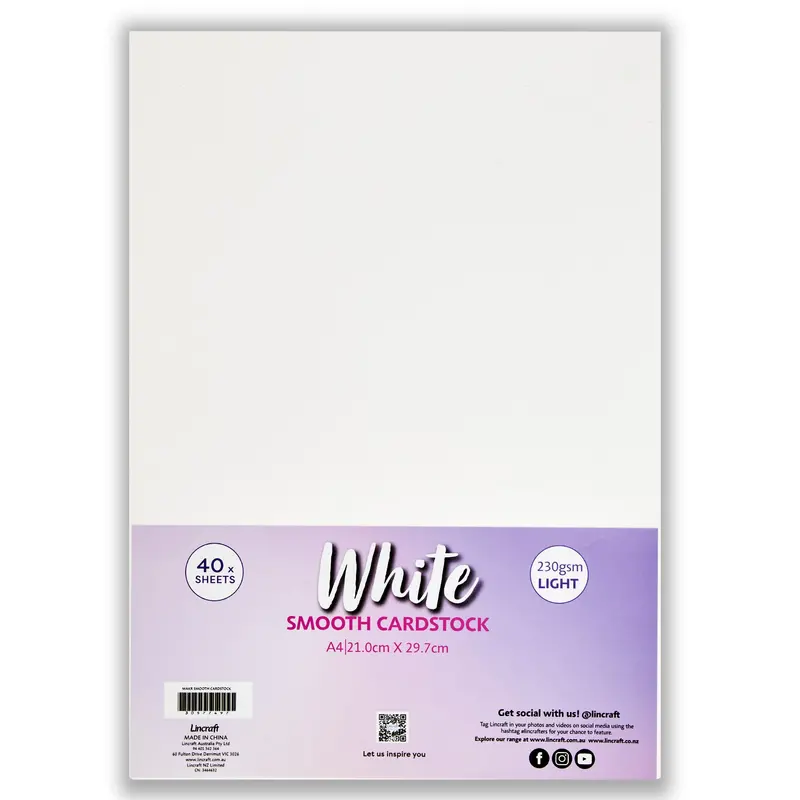 Smooth Lightweight White Cardstock – A4 Format 1