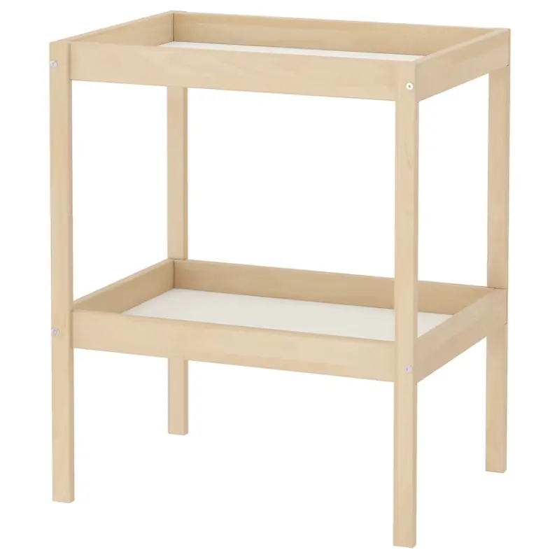 Sniglar Convertible Changing Table – Beech Wood Top With White Frame, 72X53 Cm 1