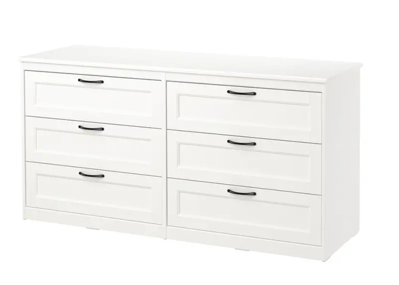 Songesand White 6-Drawer Chest – 161X81 Cm 1
