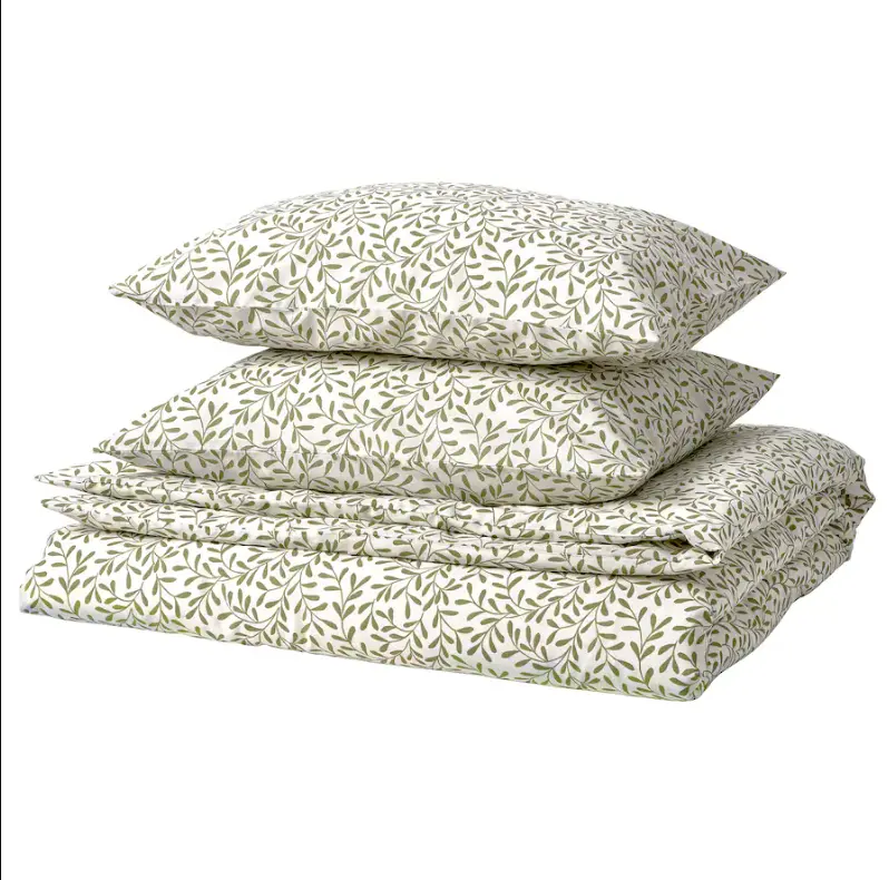 Sorgmantel Reversible Duvet Cover Set – White & Sage Green, 200X200 Cm + Two 50X60 Cm Pillowcases 1