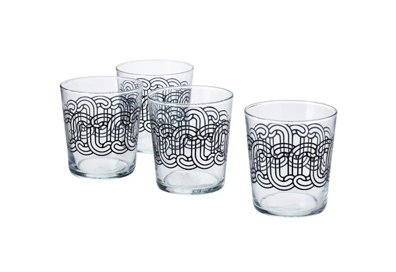 Sötrönn Glass & Black Mug Set – 30 Cl, 4-Piece Stackable Collection 1