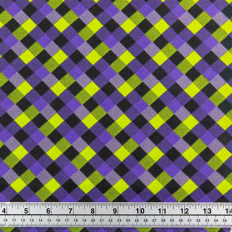 Spooky Halloween Checkered Cotton – Themed Quilting Fabric, 110Cm 1