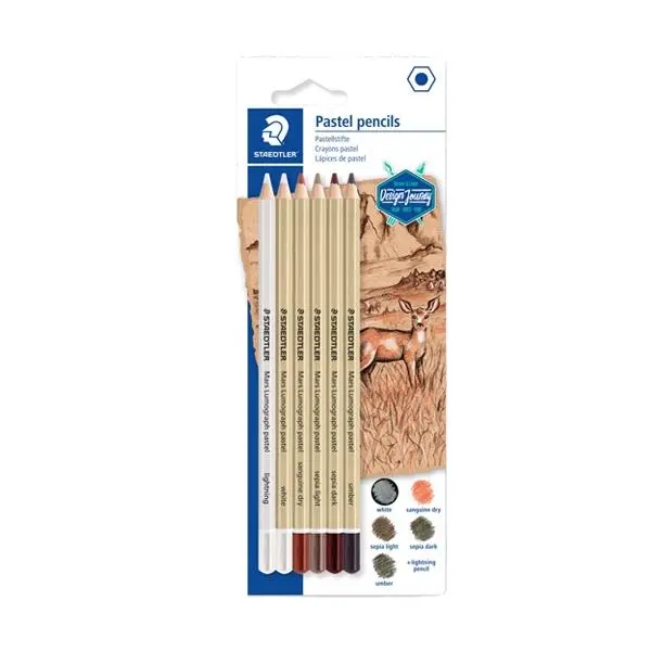 Staedtler Mars Lumograph Pastel Pencil Set – 6-Piece Assortment 1