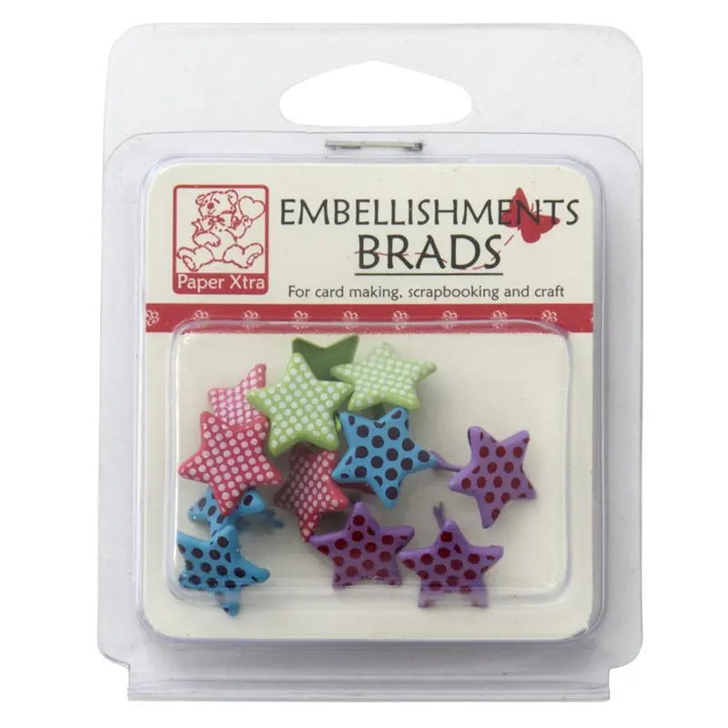 Star-Patterned Embellishment Brads – Spotty Design, Sullivans Craft Kit 1